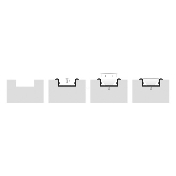 HV9695-2810-EC - HV9695-2810 - Shallow Square Winged Aluminium Profile