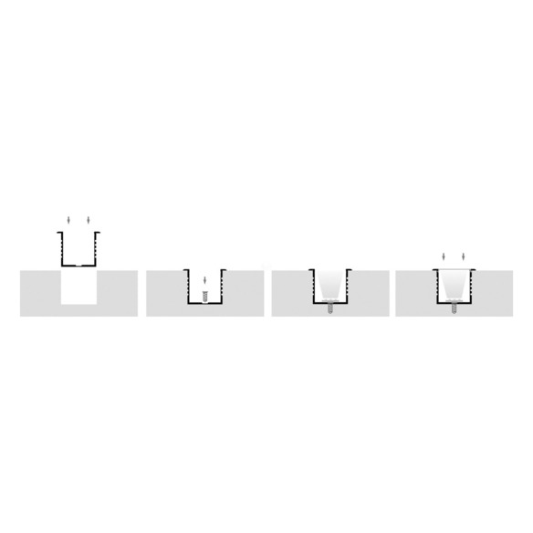 HV9695-4435-SD - HV9695-4435 - Deep Square Winged Aluminium Profile