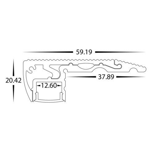 HV9698-6020-SD - Step Tread Aluminium ProfileHV9698-6020-SD