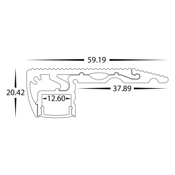 HV9698-6020-SD - Step Tread Aluminium ProfileHV9698-6020-SD
