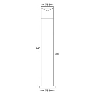 HV1602T-AB - Antique Brass Bollard - 445mmHV1602T-AB