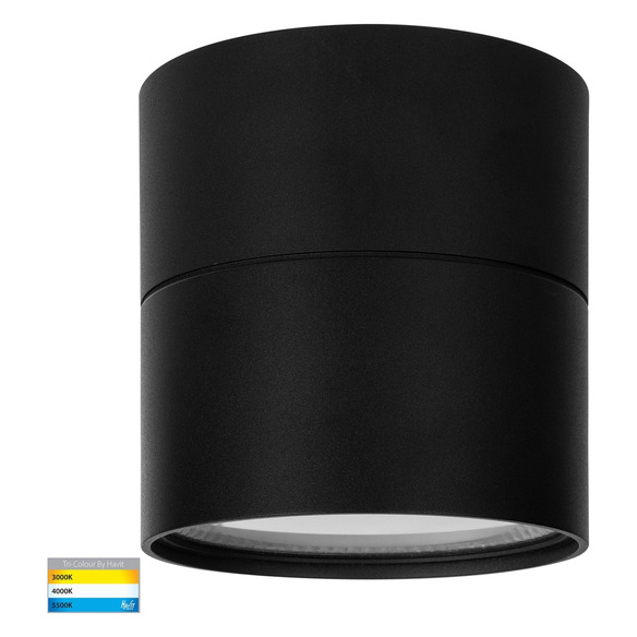 HV5805T-BLK-EXT-12V - NELLA Black Surface Mounted Round Downlight C/W Extension