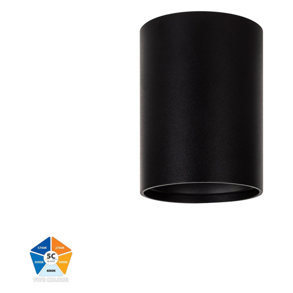 HV5841S-BLK-12V - NELLA Black Surface Mounted Round Downlight