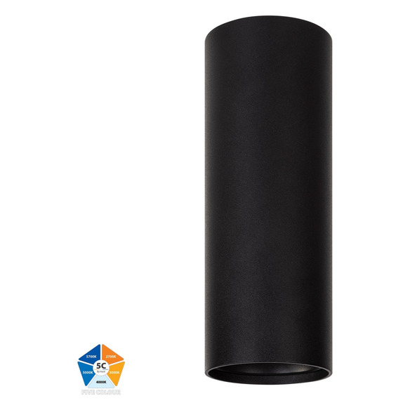 HV5841S-BLK-EXT-12V - NELLA Black Surface Mounted Round Downlight