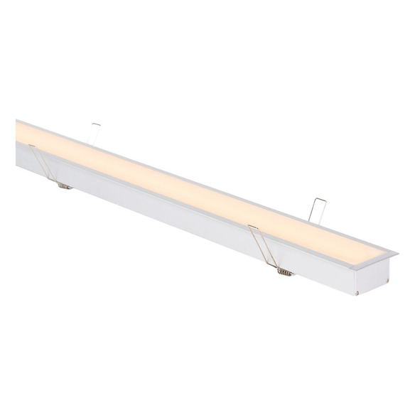 HV9695-6332 - Large Square Winged Aluminium Profile with Standard Diffuser per metre Supplied with 2x spring clips per metre ...