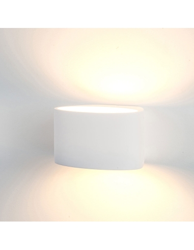 Arc 3W 240V Up & Down Plaster LED Wall Light White / Warm White - HV8026W