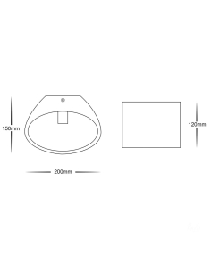 Arc 3W 240V Up & Down Plaster LED Wall Light White / Warm HV8026W 2