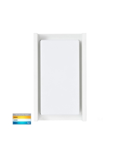 Rectangle Nepean 12W 240V LED Wall Light White / Tri-Colour HV3668T-WHT