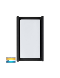 Rectangle Nepean 12W 240V LED Wall Light Black / Tri-Colour HV3668T-BLK