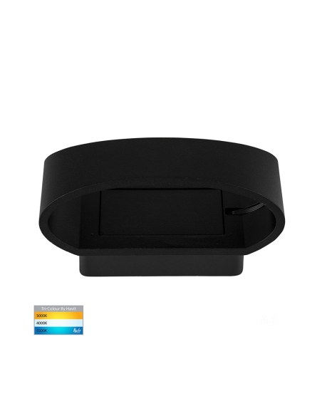 HV3661T-BLK - HV3661T-Black - Luxe Black TRI Colour Up & Down LED Wall Light