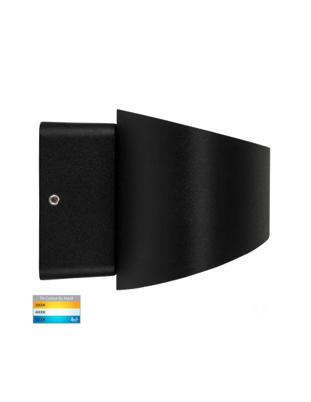Luxe 9W 240V Up & Down LED Wall Light Matt Black HV3661T-BLK