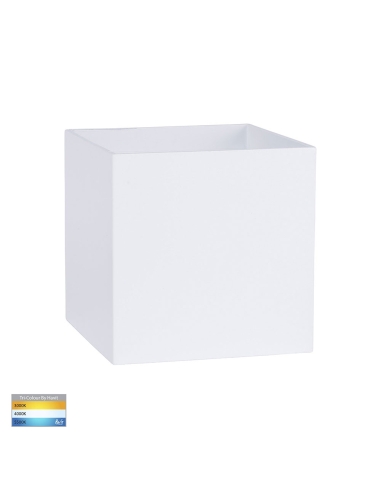 Versa 6W 240V Square LED Wall Light White / Tri-Colour - HV3658T-WHT-SQ