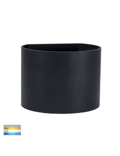 Versa 6W 240V Round LED Wall Light Black / Tri-Colour - HV3658T-BLK-RND