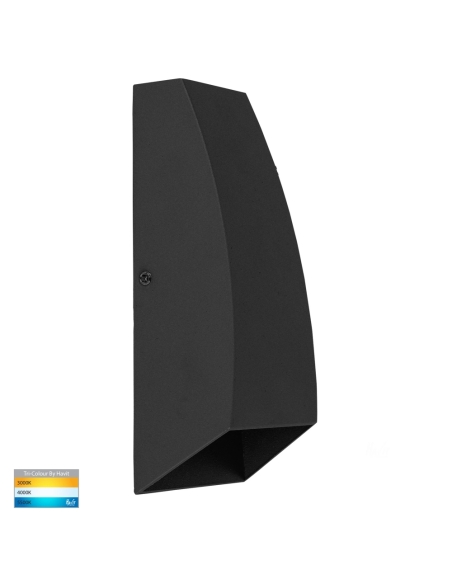 Cono 6W 240V Up & Down LED Wall Light Matt Black HV3651T-BLK