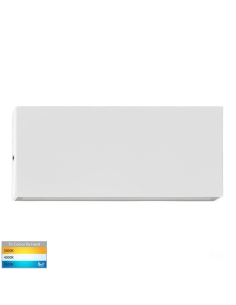 Essil 6W 240V Fixed Down LED Wall Light White / Tri-Colour HV3647T-WHT-240V