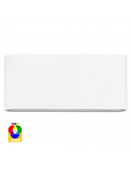 HV3643RGBW-WHT - HV3643RGBW-White - Lisse White Fixed Down RGBW LED Wall Light