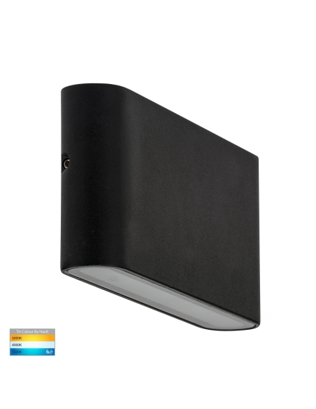 Lisse 6W 12V DC LED Wall Light Black / Tri-Colour HV3643T-BLK-12V