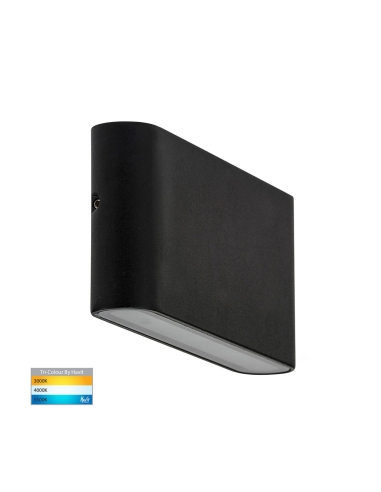 Lisse 6W 240V LED Wall Light Black / Tri-Colour - HV3643T-BLK-240V