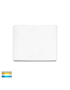 Lisse 6W 240V Up & Down LED Wall Light White / Tri-Colour - HV3642T-WHT-240V