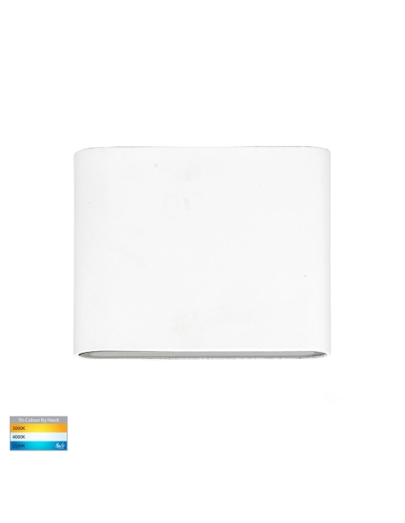 HV3642T-WHT-240V - HV3642T-White - Lisse White Up & Down TRI Colour LED Wall Light