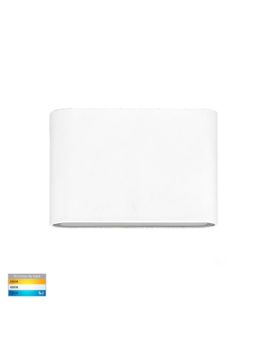Lisse White Fixed Down TRI Colour LED Wall Light