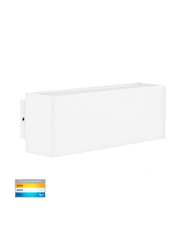 Blokk 9W 240V Up & Down LED Wall Light White / Tri-Colour - HV3639T-WHT