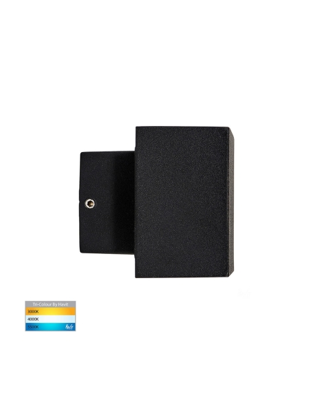 Blokk 9W 240V Up & Down LED Wall Light Black / HV3639T-BLK
