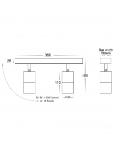 HV4001T-2-WHT - Tivah 10 watt LED Ceiling 2 Spotlight...HV4001T-2-WHT 2