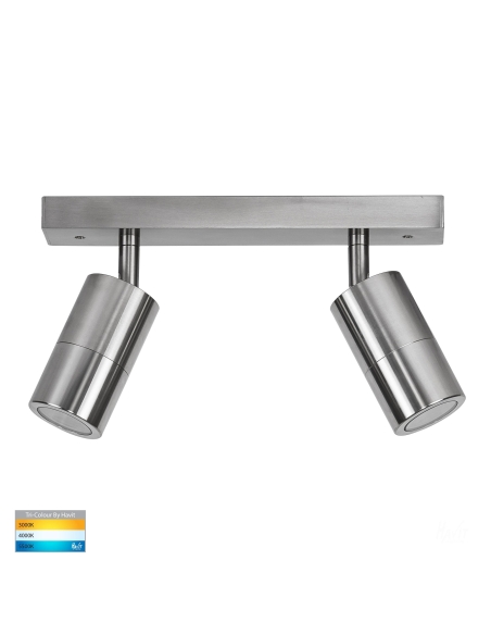 HV4001T-2-TTM - Tivah 10 watt LED Ceiling 2 Spotlight Bar Length 350mm Projection 180mm - Titanium Aluminium