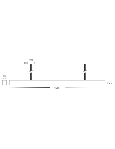 Proline 138 watt LED Dimmable Pendant Height 70mm Width HV6001N-BLK-3.0 2