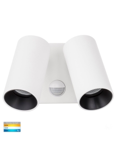 Double Adjustable Wall Pillar Light White with SensorHV3684T-WHT