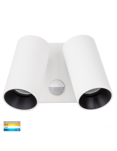 HV3684T-WHT - HV3684T-White - Revo White Double Adjustable Wall Light With Sensor