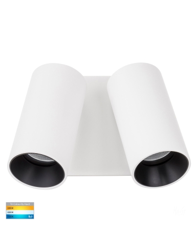 Revo Double Adjustable White Wall Pillar Light - HV3683T-WHT