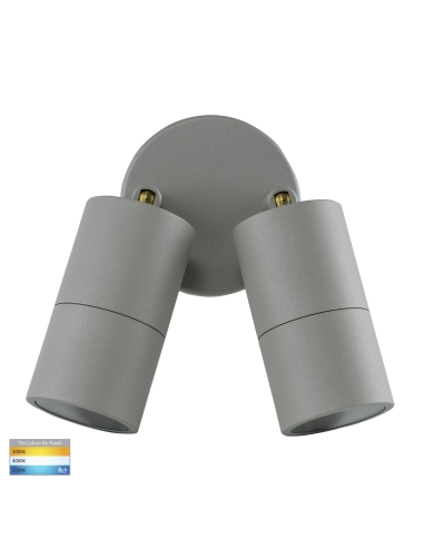 Double Adjustable Wall Pillar Light Silver