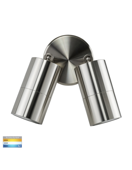 HV1307GU10T - Double Adjustable Wall Pillar Light 316 Stainless Steel