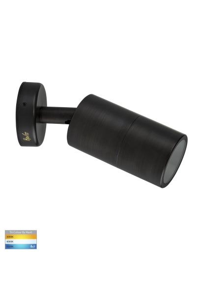 HV1297GU10T - Single Adjustable Wall Pillar Light Antique Brass