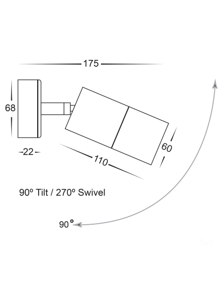 HV1285T - Single Adjustable Wall Pillar Light HV1285T