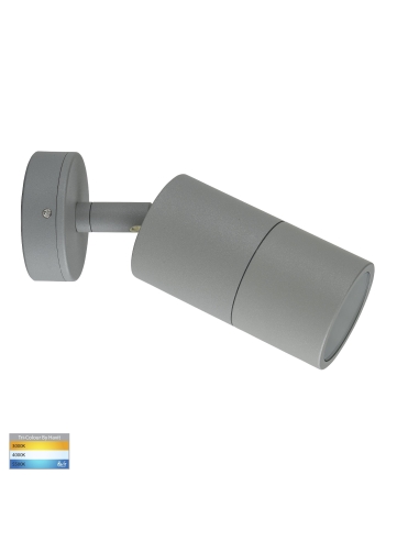Single Adjustable Wall Pillar Light Silver