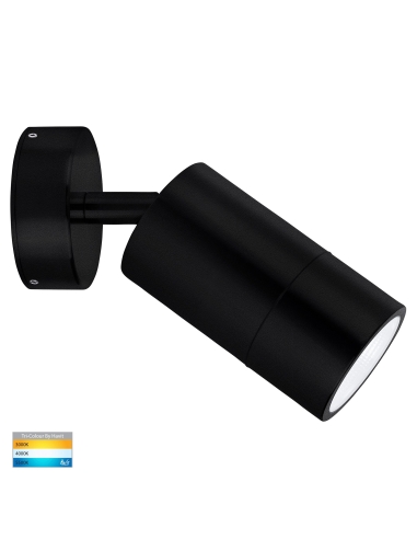 Single Adjustable Wall Pillar Light Black