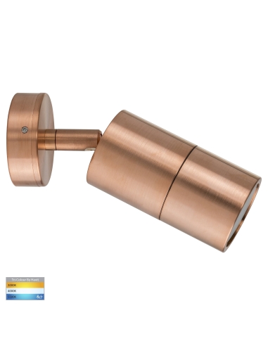 Single Adjustable Wall Pillar Light Solid Copper