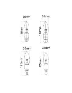 CAN10D - Candle LED Dimmable Globes Clear / Frosted CAN10D 2