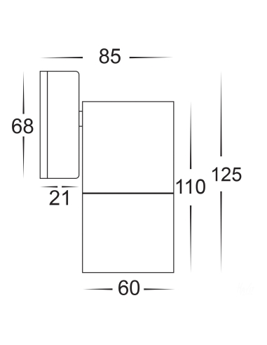 HV1197MR16T - Single Fixed Wall Pillar Light HV1197MR16T