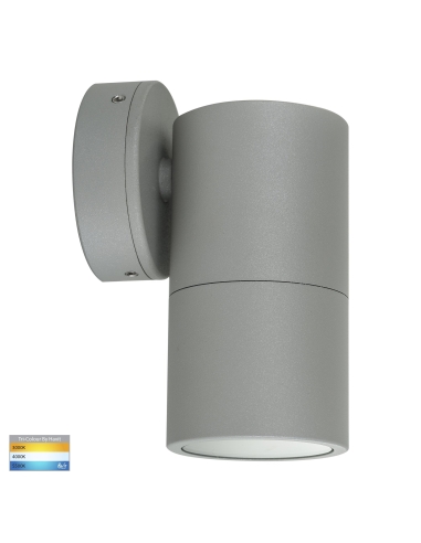 Single Fixed Wall Pillar Light Silver