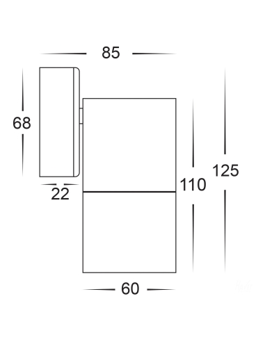 HV1135T - Single Fixed Wall Pillar Light WhiteHV1135T