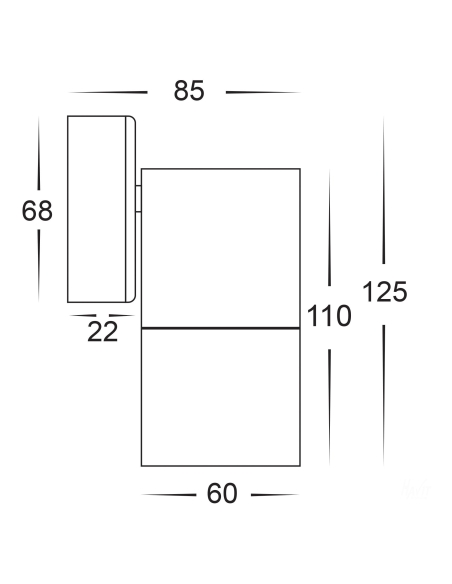 HV1135T - Single Fixed Wall Pillar Light WhiteHV1135T