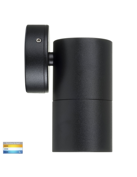 HV1127GU10T - Single Fixed Wall Pillar Light BlackHV1127GU10T