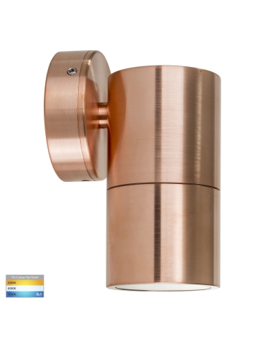 Single Fixed Wall Pillar Light Solid Copper