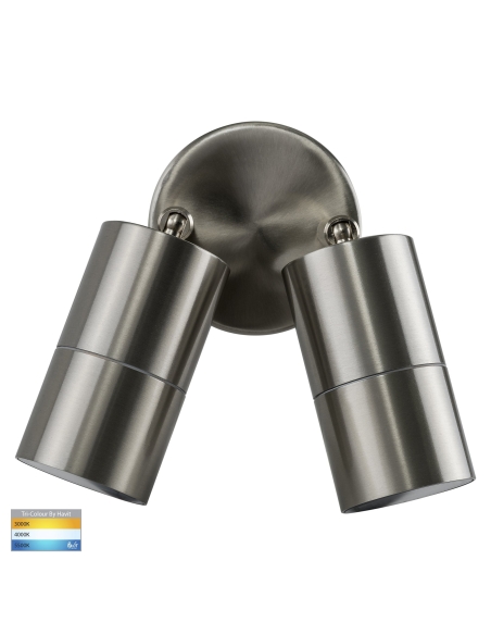 HV1372T - Double Adjustable Wall Pillar Light Stainless Steel