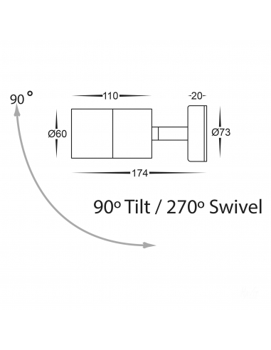HV1272T - Single Adjustable Wall Pillar Light HV1272T