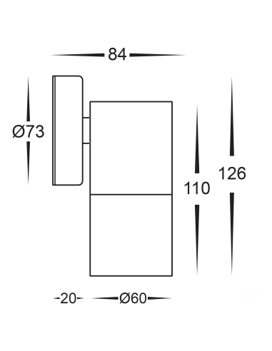 HV1172T - Single Fixed Wall Pillar Light HV1172T